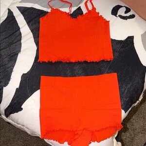 Aerie Vibrant Orange Ribbed Set